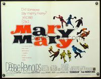 5s376 MARY MARY 1/2sh '63 Debbie Reynolds, Barry Nelson, Michael Rennie, musical comedy!