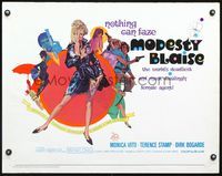 5s385 MODESTY BLAISE 1/2sh '66 Bob Peak art of sexy secret agent Monica Vitti!