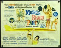 5s396 MUSCLE BEACH PARTY signed 1/2sh '64 by Frankie Avalon, 10,000 biceps & 5,000 bikinis!!