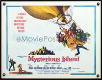 5s398 MYSTERIOUS ISLAND 1/2sh '61 Ray Harryhausen, Jules Verne sci-fi, cool hot-air balloon image!