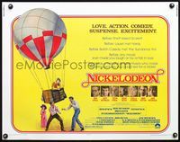 5s407 NICKELODEON 1/2sh '76 art of Ryan O'Neal & Burt Reynolds by hot air balloon!
