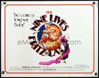 5s414 NINE LIVES OF FRITZ THE CAT 1/2sh '74 Robert Crumb, great art of smoking cartoon feline!
