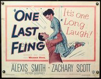 5s427 ONE LAST FLING 1/2sh '49 laughing Zachary Scott hoists beautiful Alexis Smith in the air!