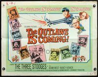5s434 OUTLAWS IS COMING 1/2sh '65 The Three Stooges with Curly-Joe are wacky cowboys!