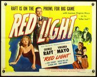 5s475 RED LIGHT style B 1/2sh '49 strong-arm George Raft, sexy blonde Virginia Mayo!