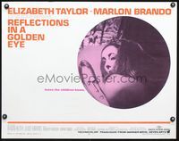 5s476 REFLECTIONS IN A GOLDEN EYE 1/2sh '67 Elizabeth Taylor, Marlon Brando, John Huston