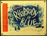 5s483 RHAPSODY IN BLUE 1/2sh '45 Robert Alda as George Gershwin, Al Jolson pictured!