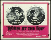 5s493 ROOM AT THE TOP style A 1/2sh '59 two images of Laurence Harvey & Simone Signoret in bed!