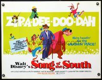 5s554 SONG OF THE SOUTH 1/2sh R80 Walt Disney, Uncle Remus, Br'er Rabbit & Br'er Bear!