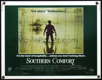 5s559 SOUTHERN COMFORT 1/2sh '81 Walter Hill, Keith Carradine, cool image of hunter in swamp!