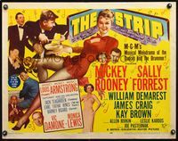 5s575 STRIP style B 1/2sh '51 Mickey Rooney, sexy Sally Forrest, Louis Armstrong playing trupmet!