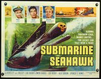 5s577 SUBMARINE SEAHAWK 1/2sh '59 really cool skull head torpedo artwork!