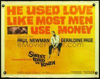 5s587 SWEET BIRD OF YOUTH 1/2sh '62 Paul Newman, Geraldine Page, from Tennessee Williams' play!