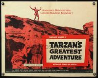 5s595 TARZAN'S GREATEST ADVENTURE 1/2sh '59 Gordon Scott lives his mightiest adventure!