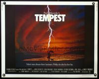 5s601 TEMPEST 1/2sh '82 directed by Paul Mazursky, art of man on beach being struck by lightning!