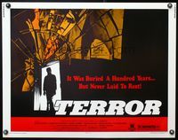 5s603 TERROR 1/2sh '79 English horror, cool shattered mirror & silhouette in doorway image!
