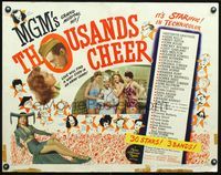 5s617 THOUSANDS CHEER style B 1/2sh '43 Judy Garland, Gene Kelly, Al Hirschfeld art of 15 stars!