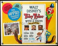 5s630 TOBY TYLER 1/2sh '60 Walt Disney, art of wacky circus clown, Mister Stubbs w/revolver!