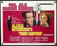 5s633 TORN CURTAIN 1/2sh '66 Paul Newman, Julie Andrews, Hitchcock tears you apart with suspense!