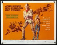 5s640 TRAIN ROBBERS 1/2sh '73 great full-length art of cowboy John Wayne & Ann-Margret!