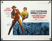 5s651 TWO MULES FOR SISTER SARA 1/2sh '70 art of gunslinger Clint Eastwood & Shirley MacLaine!