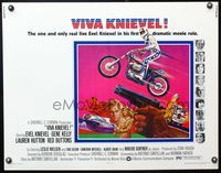 5s662 VIVA KNIEVEL 1/2sh '77 best artwork of the greatest daredevil jumping his motorcycle!
