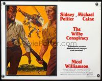 5s679 WILBY CONSPIRACY 1/2sh '75 cool art of Sidney Poitier with pistol & Michael Caine with rifle!
