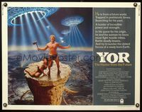 5s695 YOR, THE HUNTER FROM THE FUTURE 1/2sh '82 Margheriti's Il mondo di Yor, cool sci-fi art!