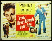 5s696 YOU WERE MEANT FOR ME 1/2sh '48 full-length Dan Dailey, close up of pretty Jeanne Crain!