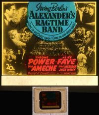 5v011 ALEXANDER'S RAGTIME BAND glass slide '38 Tyrone Power, Alice Faye & Don Ameche, Irving Berlin