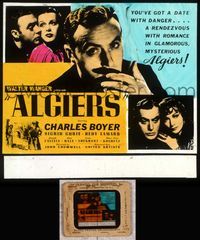 5v012 ALGIERS glass slide '38 Charles Boyer loves sexiest Hedy Lamarr, but can't leave the Casbah!
