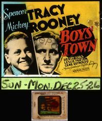 5v015 BOYS TOWN glass slide '38 Spencer Tracy as Father Flannagan with Mickey Rooney!