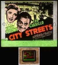 5v017 CITY STREETS glass slide '38 Leo Carrillo gives up everything to help orphan Edith Fellows!