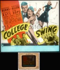5v018 COLLEGE SWING glass slide '38 George Burns & Gracie Allen, Martha Raye, Bob Hope