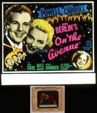 5v047 ON THE AVENUE glass slide '37 Alice Faye, Dick Powell, Ritz Brothers, Irving Berlin