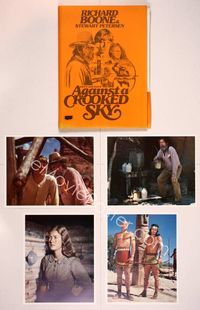 5v163 AGAINST A CROOKED SKY presskit + 9 posters '75 Richard Boone, includes 5 original one-sheets!