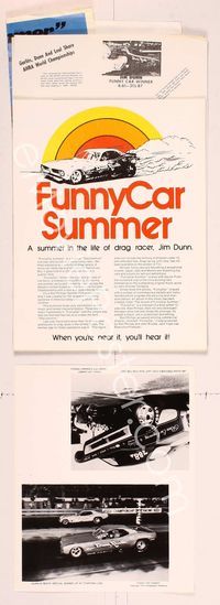 5v177 FUNNY CAR SUMMER presskit + 3 posters '73 drag racing, when you're near it...you'll hear it!