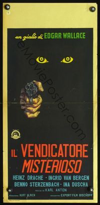 5w467 AVENGER Italian locandina '60 Karl Anton's Der Racher, wild German horror art!