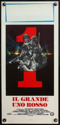 5w471 BIG RED ONE Italian locandina '80 directed by Samuel Fuller, montage of Lee Marvin & stars!