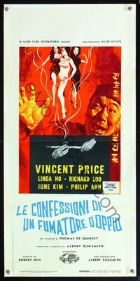 5w492 CONFESSIONS OF AN OPIUM EATER Italian locandina '62 Vincent Price, different sexy art!