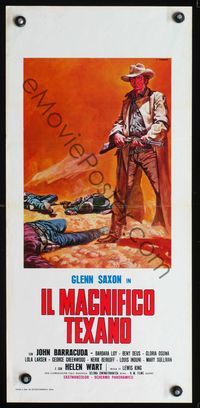 5w616 MAGNIFICENT TEXAN Italian locandina '68 Crovato artwork of Glenn Saxson, Il Magnifico Texano!