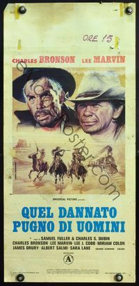 5w623 MEANEST MEN IN THE WEST Italian locandina '78 Ferraci art of Charles Bronson & Lee Marvin!