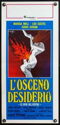 5w644 OBSCENE DESIRE Italian locandina '78 Giulio Petroni's La Profezia, wild Deseta art!