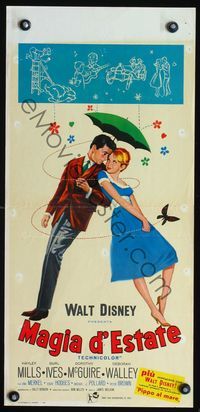 5w714 SUMMER MAGIC Italian locandina '64 romantic artwork of Hayley Mills & Eddie Hodges!