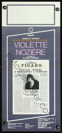 5w750 VIOLETTE Italian locandina '79 Claude Chabrol's Violette Noziere, cool newspaper design!