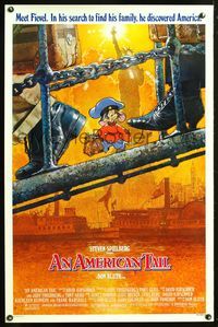 5x043 AMERICAN TAIL 1sh '86 Steven Spielberg, Don Bluth, art of Fievel the mouse by Drew Struzan!