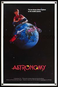 5x056 ASTRONOMY int'l 1sh '88 Mike Elins artwork of girl sitting on Earth, Scott Mednick design!