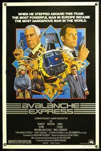 5x060 AVALANCHE EXPRESS 1sh '79 Lee Marvin, Robert Shaw, cool montage art by L. Salle!