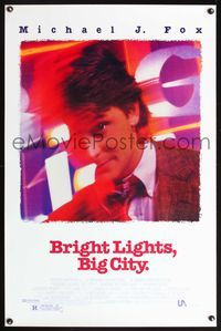 5x136 BRIGHT LIGHTS BIG CITY 1sh '88 cool image of Michael J. Fox, New York City!