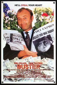5x145 BUSTER 1sh '88 David Green, image of Phil Collins w/flowers, he'll steal your heart!